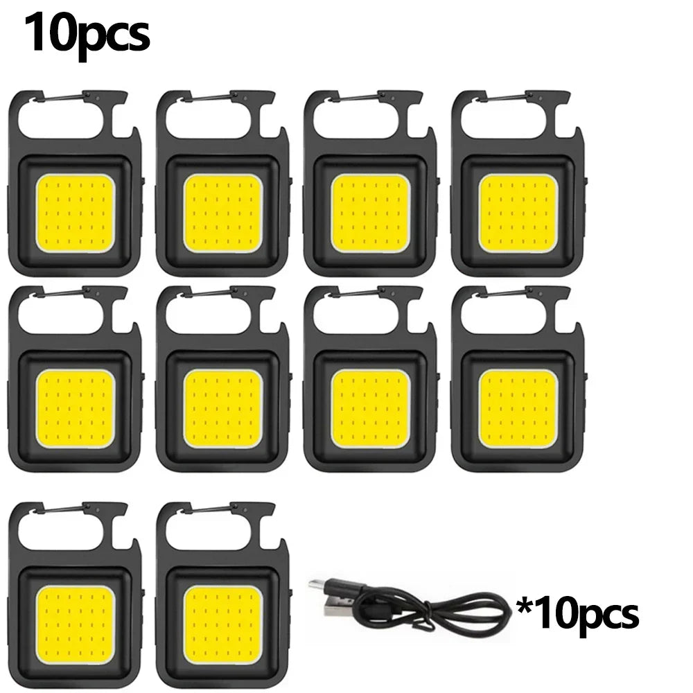 Super Bright Mini Keychain Flashlight Charging Lamp Camping Lights with Magnet 4 Lighting Modes for Emergency Lighting Torch