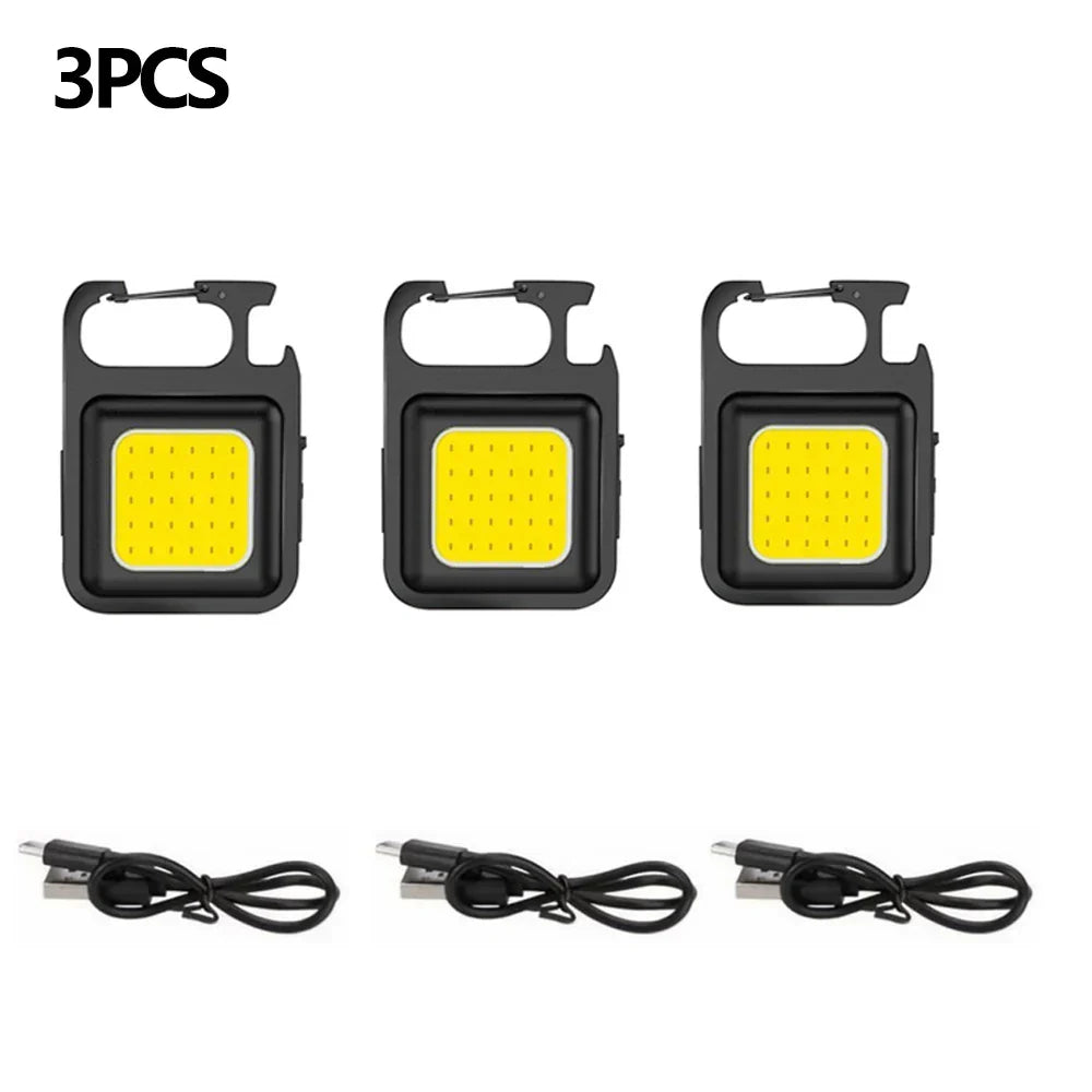 Super Bright Mini Keychain Flashlight Charging Lamp Camping Lights with Magnet 4 Lighting Modes for Emergency Lighting Torch