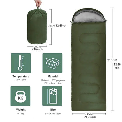 Camping Sleeping Bag Ultralight Waterproof 4 Season Warm Envelope for Backpacking, Hiking & Outdoor Travel