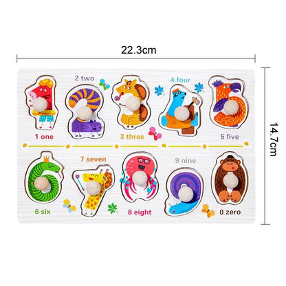 Wooden Hand Grab Boards Baby Educational Cartoon Vehicle Animals Fruits 3D Puzzles Kids Early Education Toys TMZ﻿