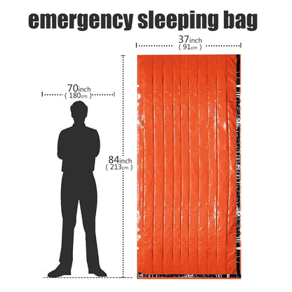 Waterproof Emergency Survival Sleeping Bag – Thermal Mylar Sack for Outdoor Camping & First Aid