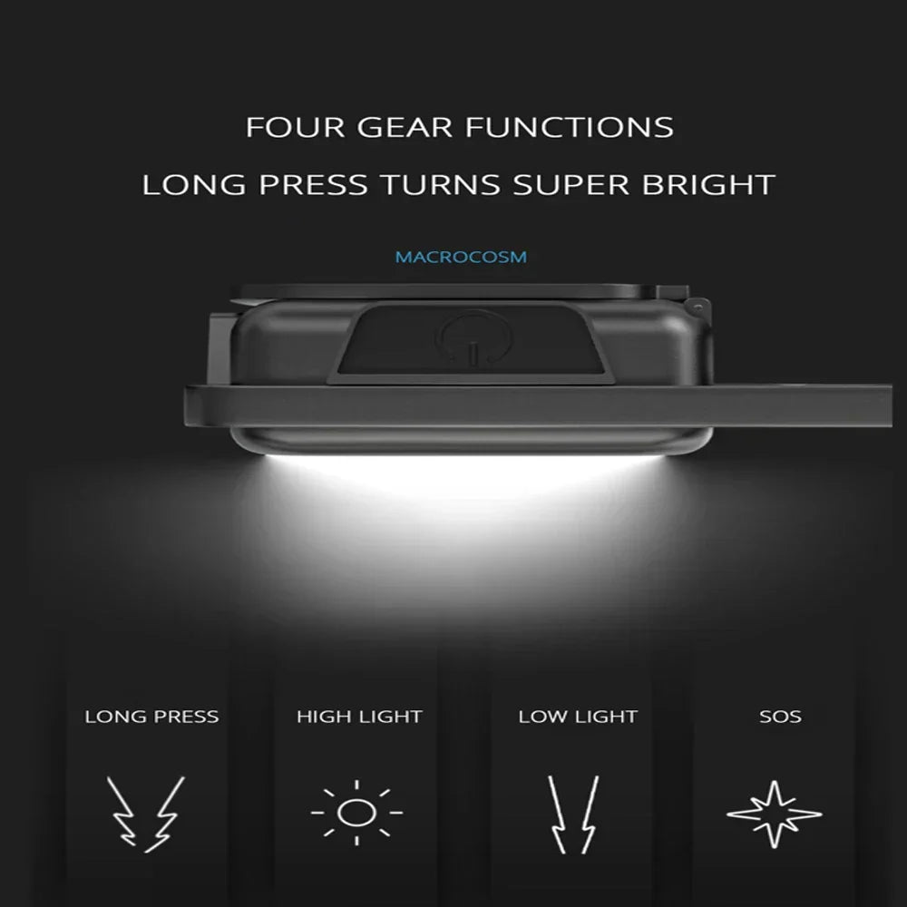 Super Bright Mini Keychain Flashlight Charging Lamp Camping Lights with Magnet 4 Lighting Modes for Emergency Lighting Torch