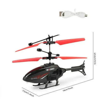 Mini RC Helicopter Drone – Induction Hover Toy for Kids with Rechargeable Battery (No Remote Needed)