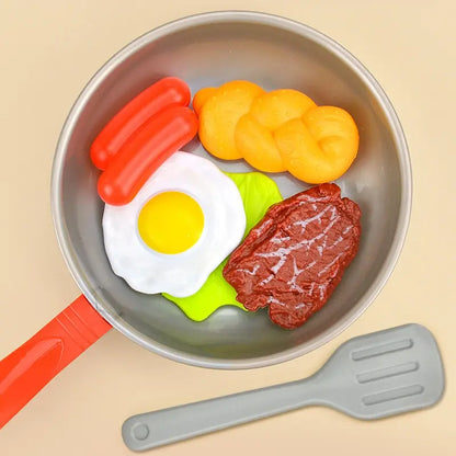 8PCS Simulation Kitchen Toy Set – Pretend Cooking Play Set for Kids with Pot, Steak & Food Items