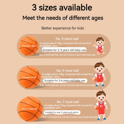Foam Basketball – Silent Mute Ball for Kids Indoor Play, Safe Soft Squeezable Toy