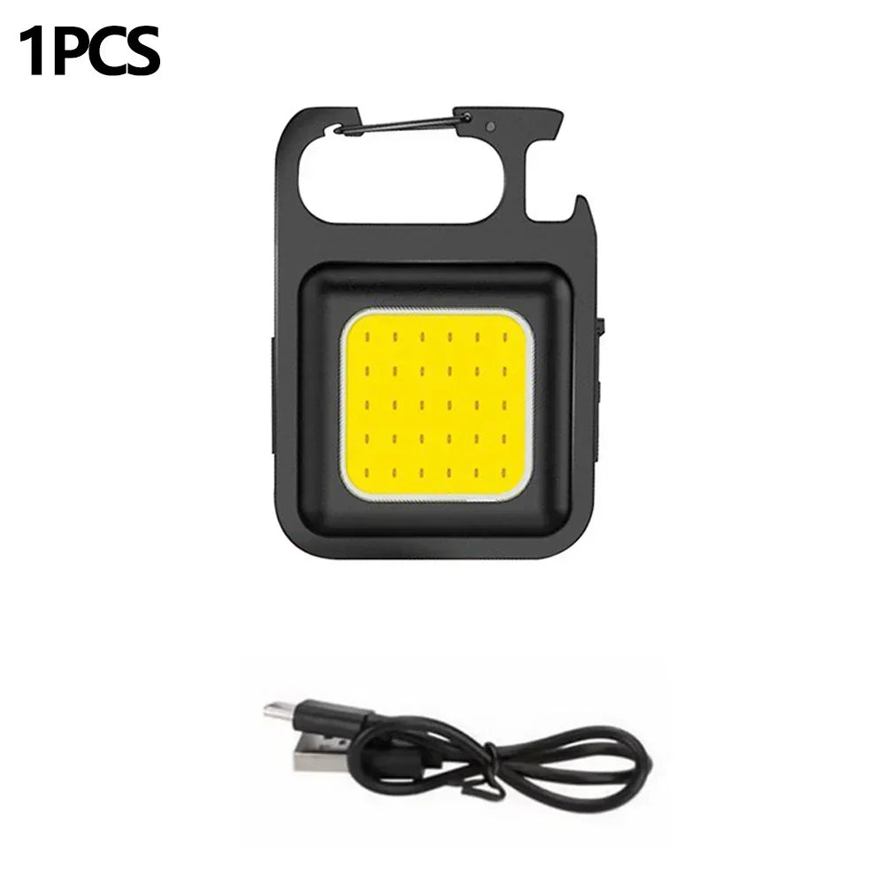Super Bright Mini Keychain Flashlight Charging Lamp Camping Lights with Magnet 4 Lighting Modes for Emergency Lighting Torch