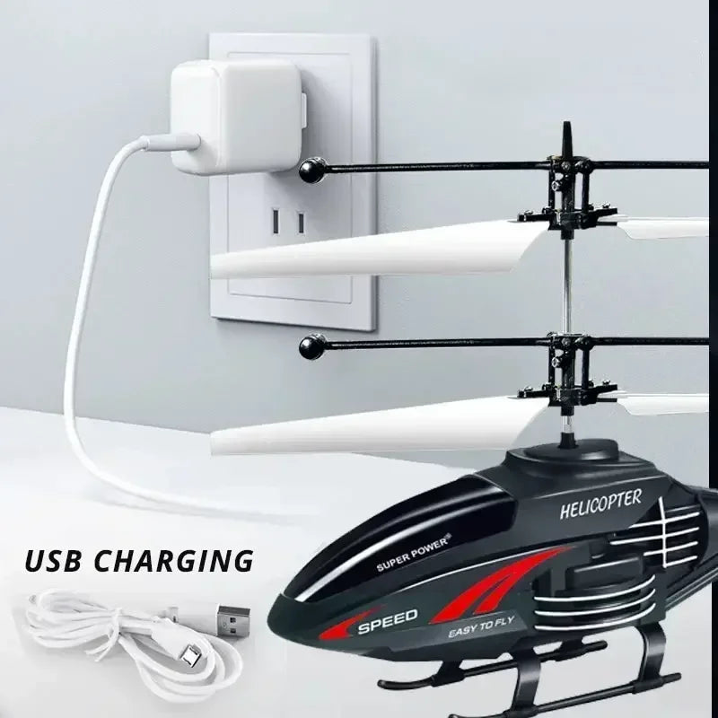 Mini RC Helicopter Drone – Induction Hover Toy for Kids with Rechargeable Battery (No Remote Needed)
