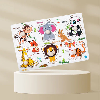 Wooden Hand Grab Boards Baby Educational Cartoon Vehicle Animals Fruits 3D Puzzles Kids Early Education Toys TMZ﻿
