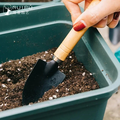 Mini Garden Tool Set (3pcs) – Wooden Handle Shovel, Rake & Trowel for Indoor & Potted Plants